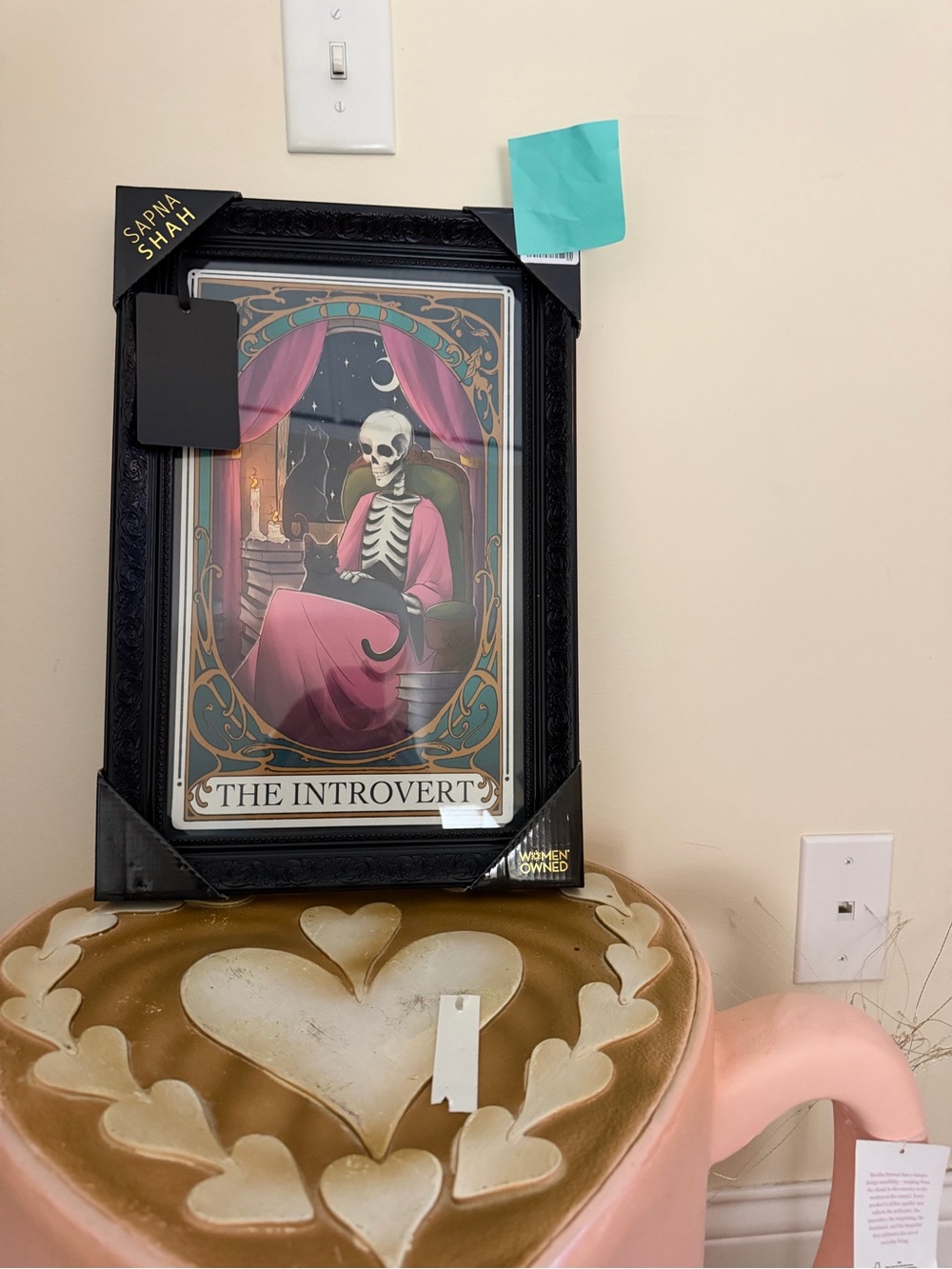 Sapna Shah Black Framed Skeleton The Introvert Wall Hanging Picture